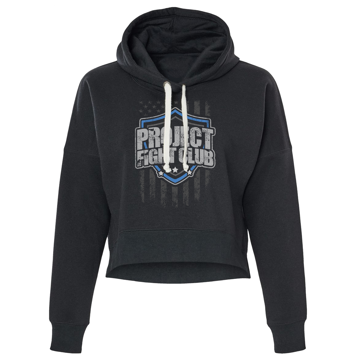BLACK TRI BLEND CROPPED HOODIE 3 - SUPPORT POLICE