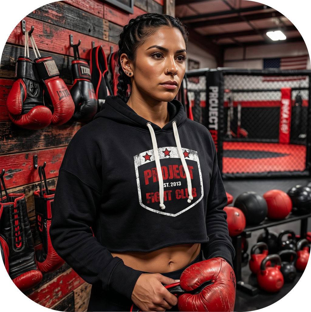 TRIBLEND BLACK CROPPED HOODIE - HONOR FIREFIGHTERS & EMTs