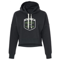 WOMENS BLACK TRIBLEND CROP HOODIE - HONOR SOLDIERS & VETERANS