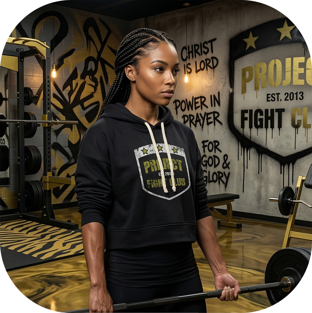TRIBLEND BLACK CROPPED HOODIE - SPREAD CHRISTIANITY