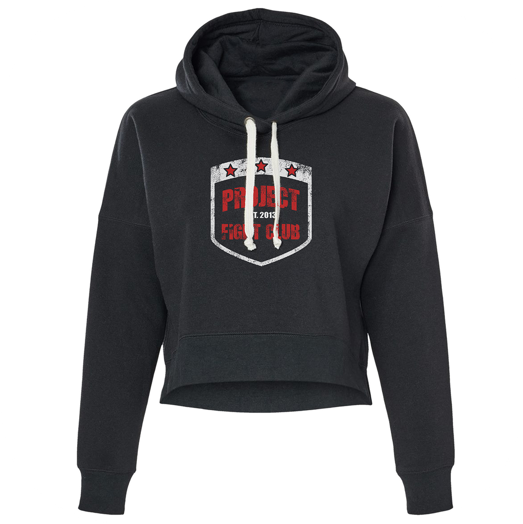 TRIBLEND BLACK CROPPED HOODIE - HONOR FIREFIGHTERS & EMTs