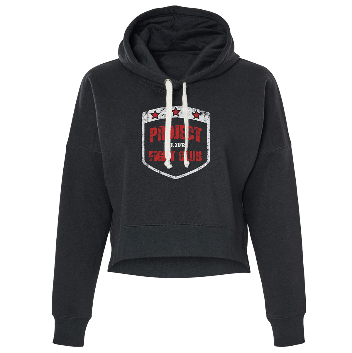 TRIBLEND BLACK CROPPED HOODIE - HONOR FIREFIGHTERS & EMTs