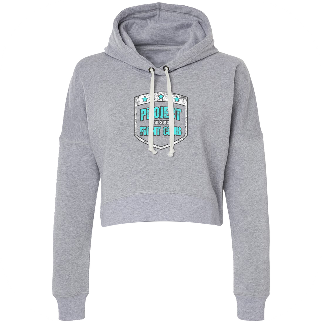 WOMENS GREY CROPPED HOODIE - FIGHT ADDICTION