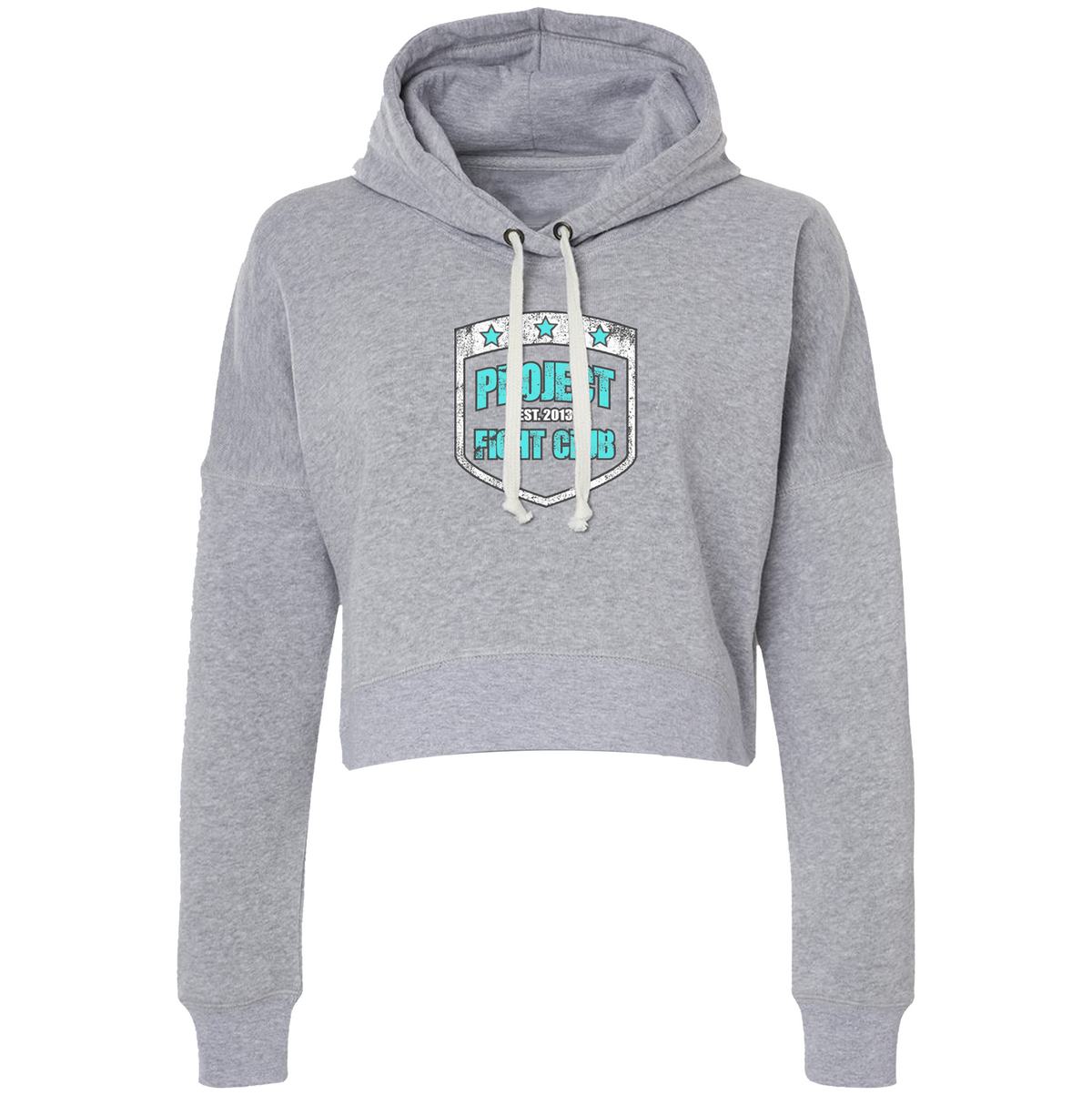 WOMENS GREY CROPPED HOODIE - FIGHT ADDICTION