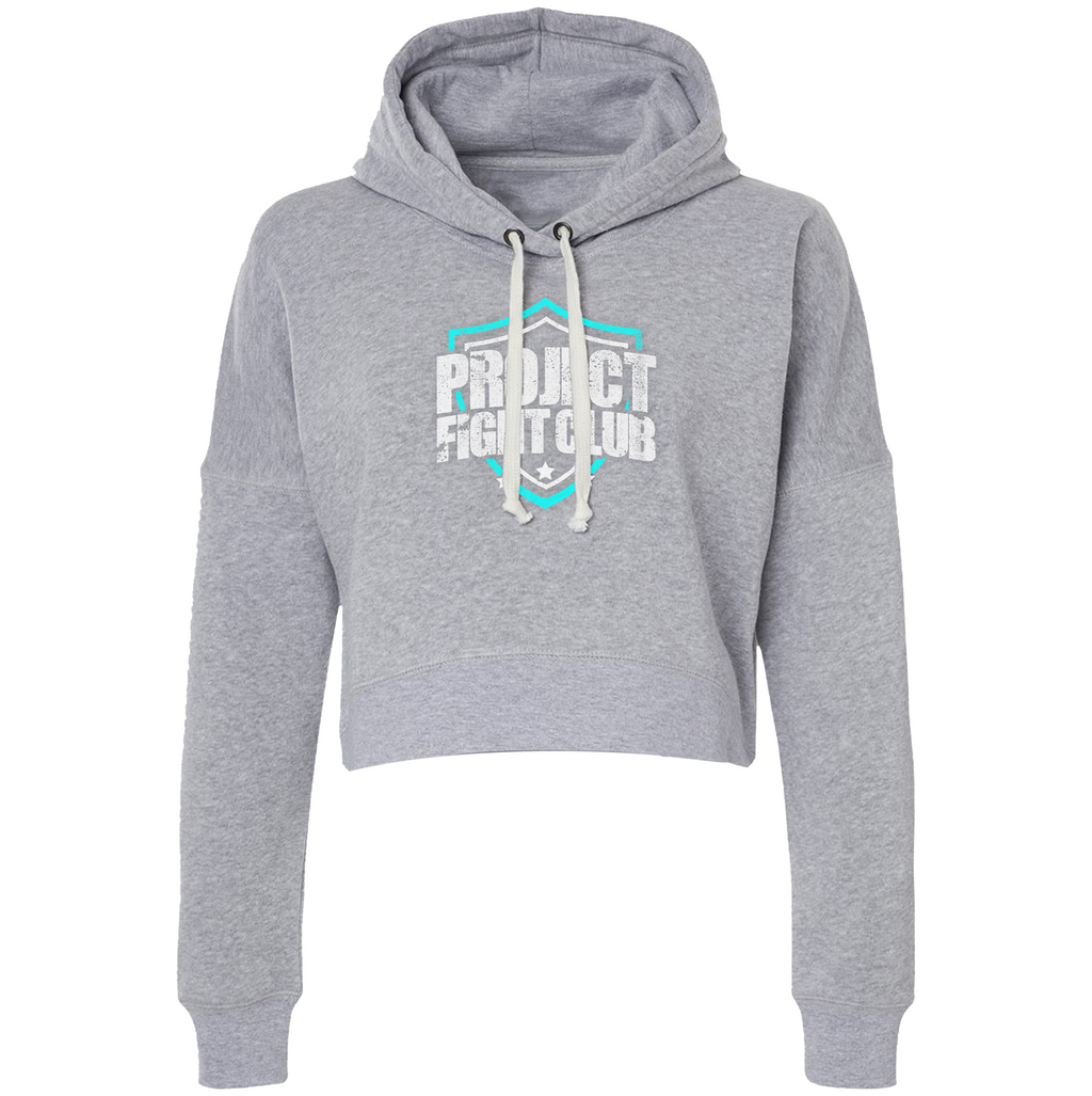 WOMENS GREY CROPPED HOODIE #2 - FIGHT ADDICTION