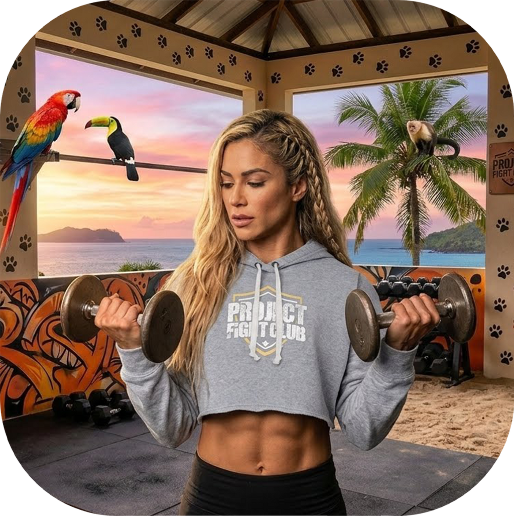 GREY TRI-BLEND CROPPED HOODIE #2 - PROTECT ANIMALS & WILDLIFE