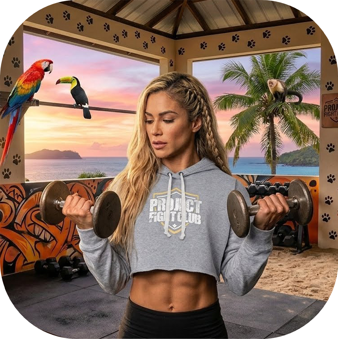 GREY TRI-BLEND CROPPED HOODIE #2 - PROTECT ANIMALS & WILDLIFE