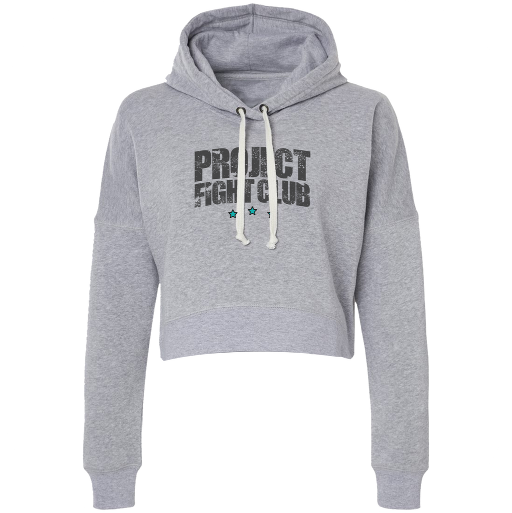 WOMENS GREY CROPPED HOODIE #3 - FIGHT ADDICTION