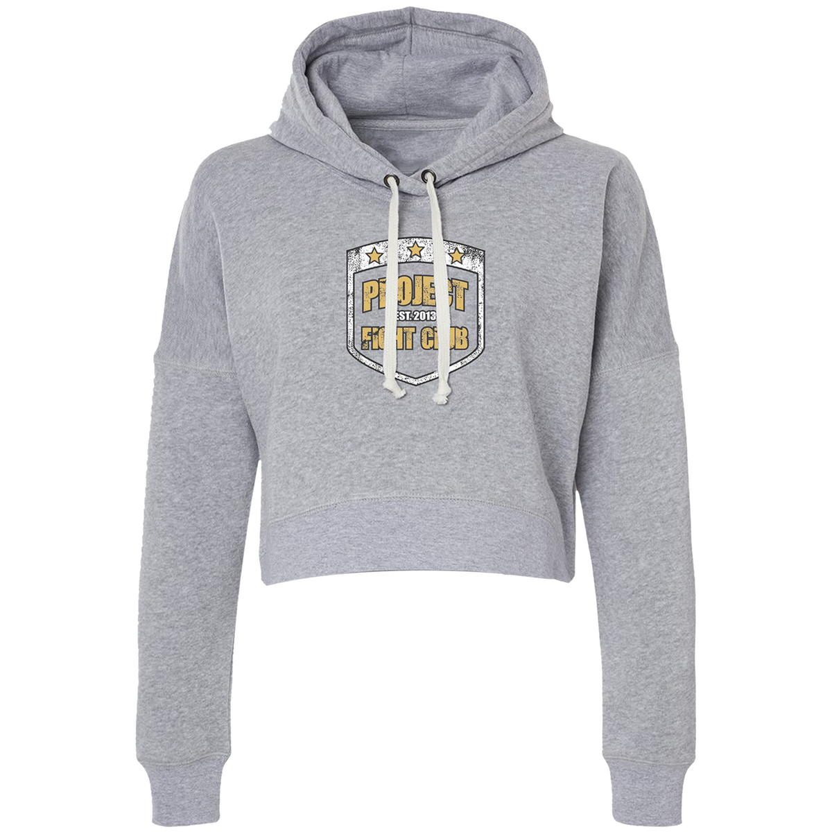 GREY TRI-BLEND CROPPED HOODIE - PROTECT ANIMALS & WILDLIFE