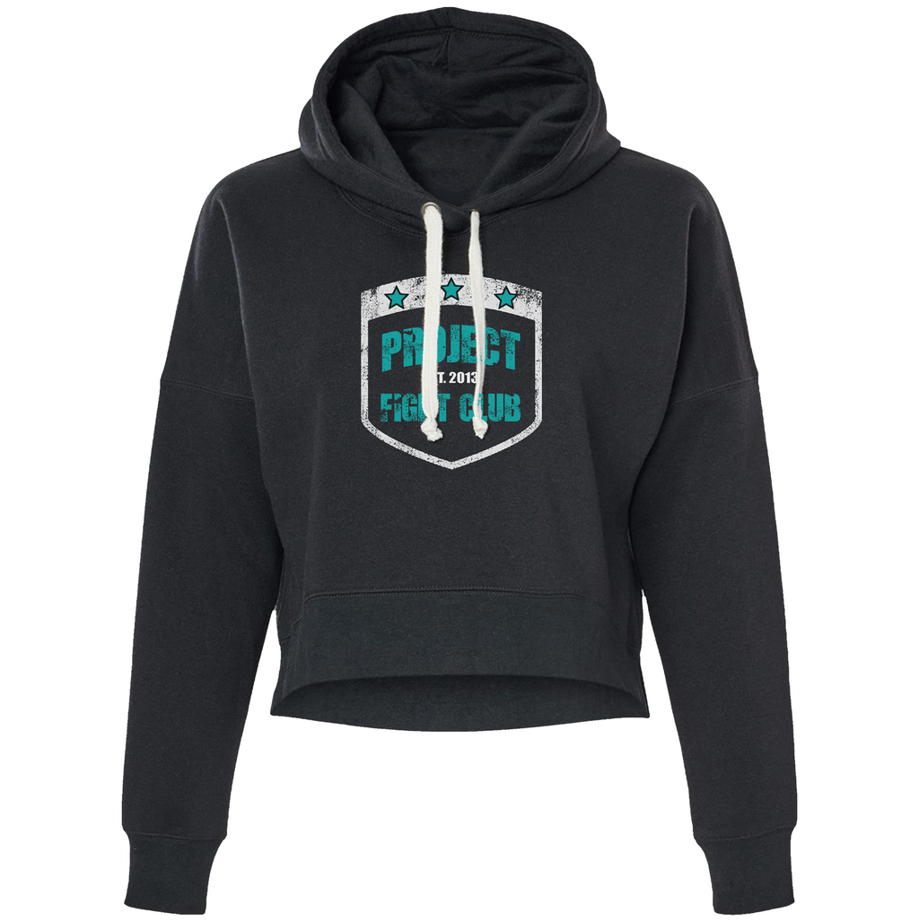 WOMENS SOLID BLACK CROPPED HOODIE - FIGHT ADDICTION
