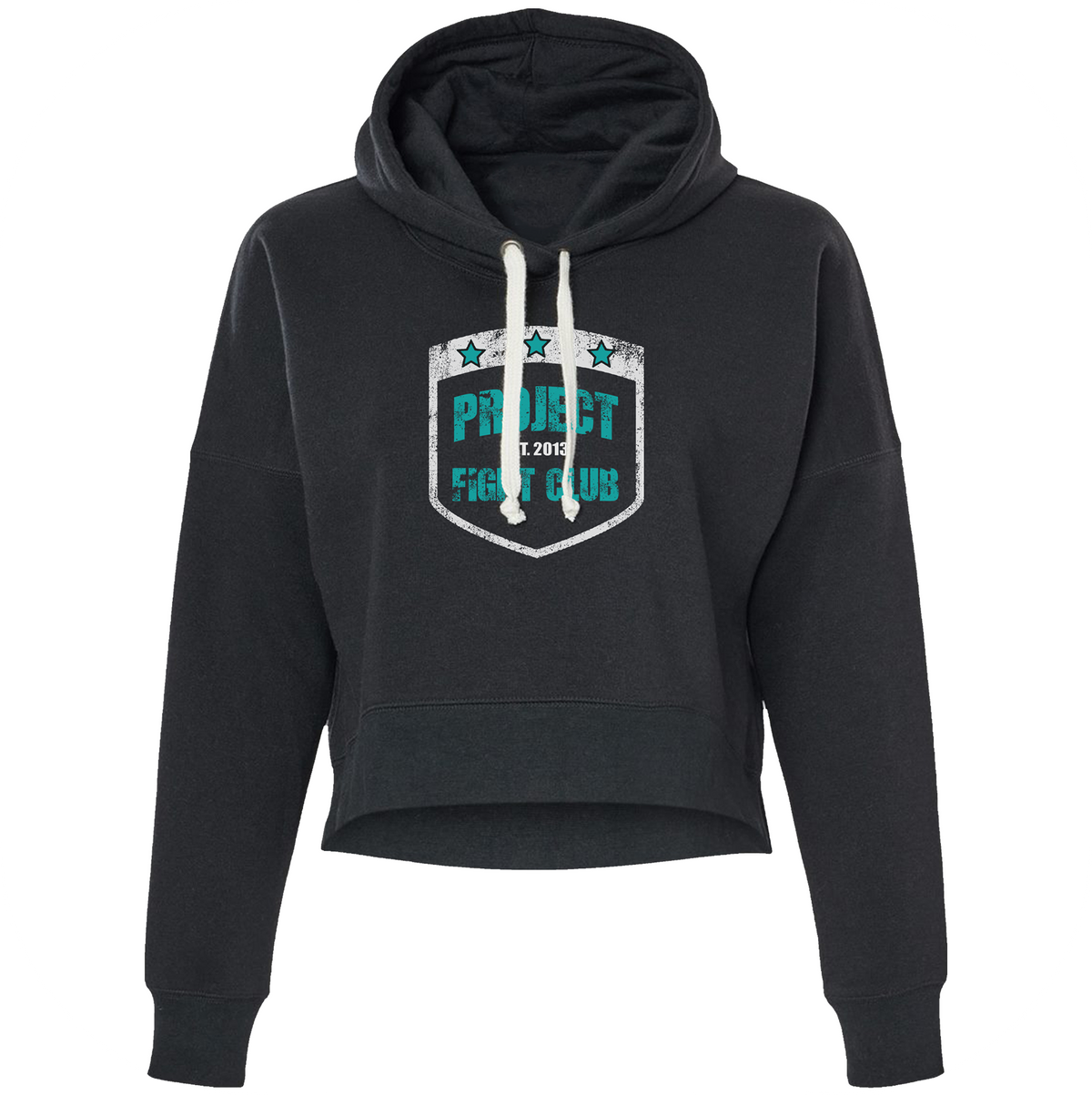 WOMENS SOLID BLACK CROPPED HOODIE - FIGHT ADDICTION