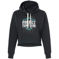 WOMENS SOLID BLACK CROPPED HOODIE #2 - FIGHT ADDICTION