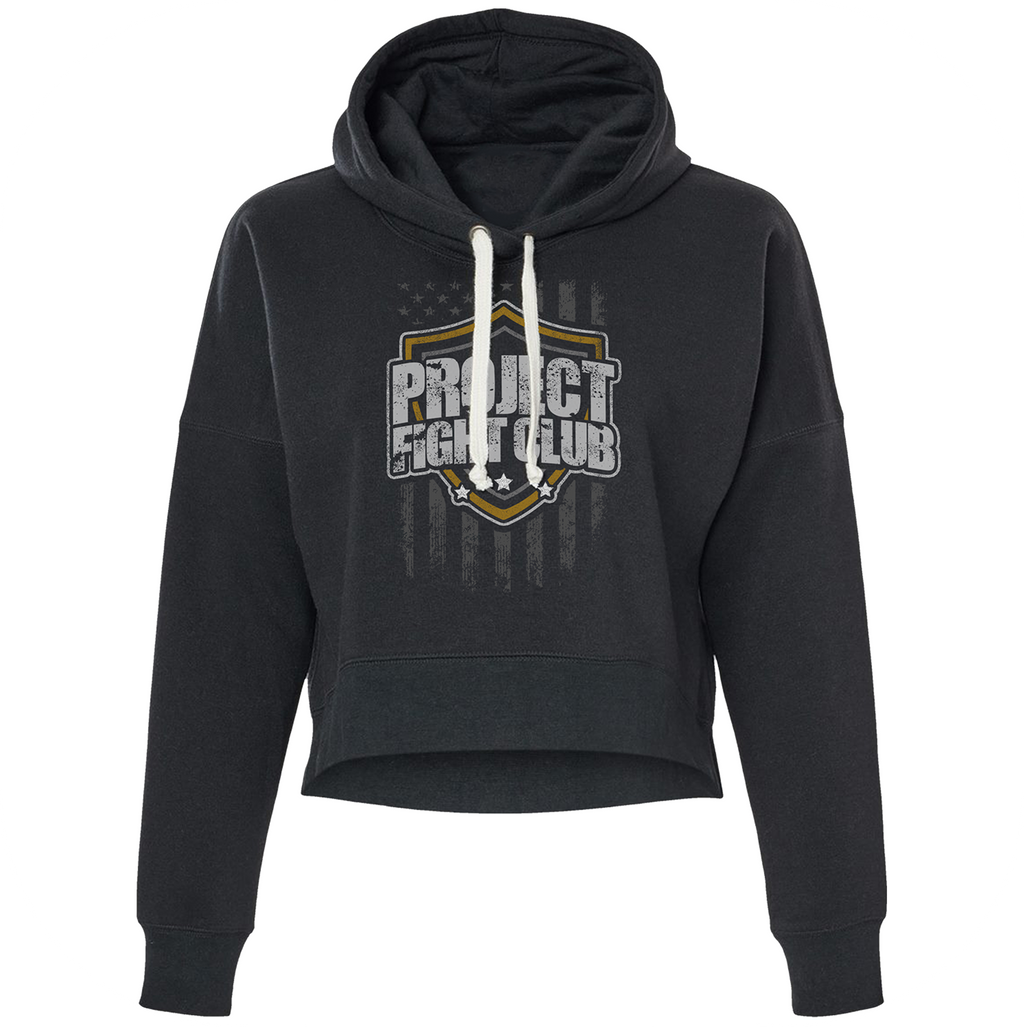 BLACK TRI-BLEND CROPPED HOODIE #2 - PROTECT ANIMALS & WILDLIFE