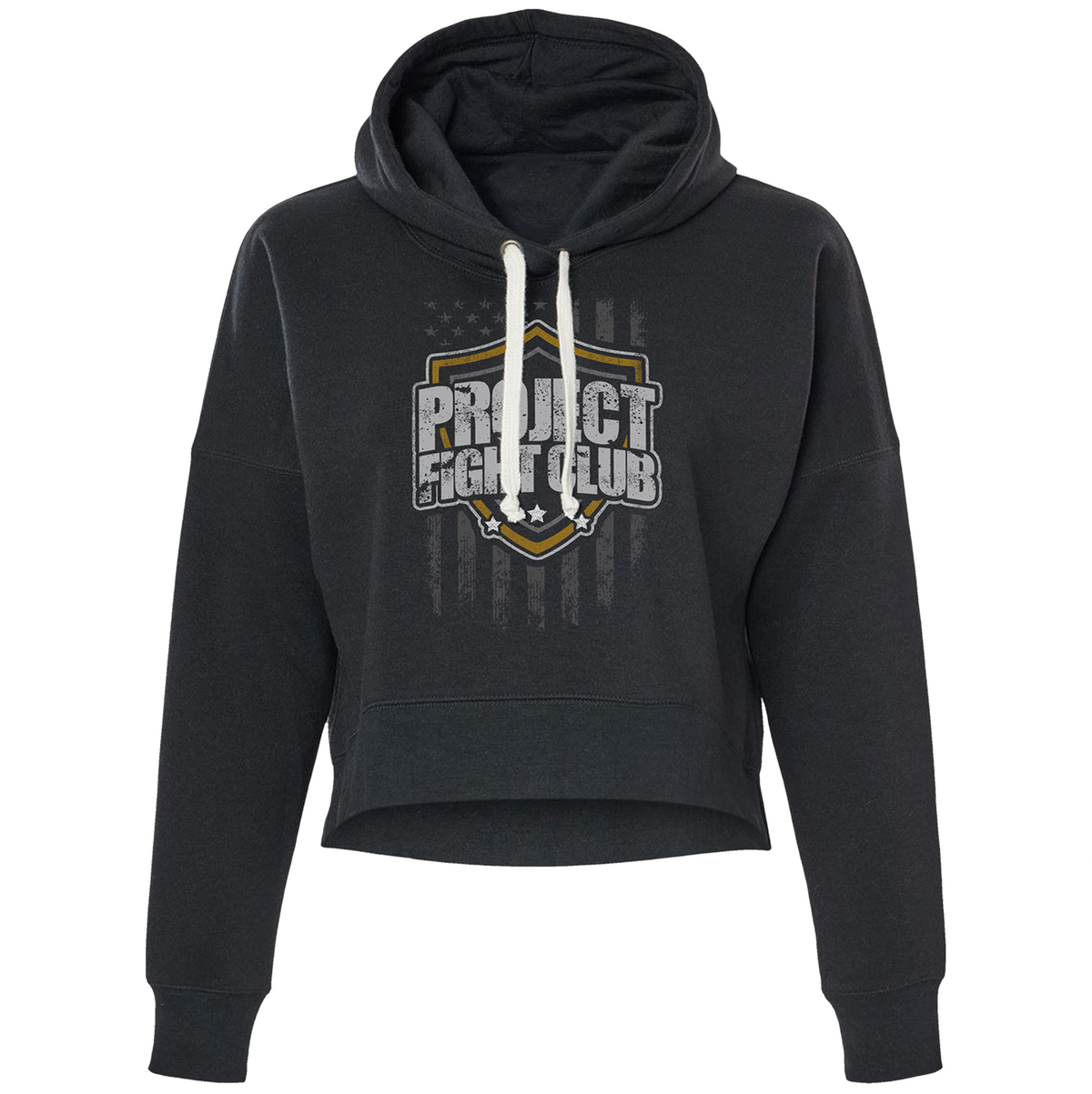 BLACK TRI-BLEND CROPPED HOODIE #2 - PROTECT ANIMALS & WILDLIFE