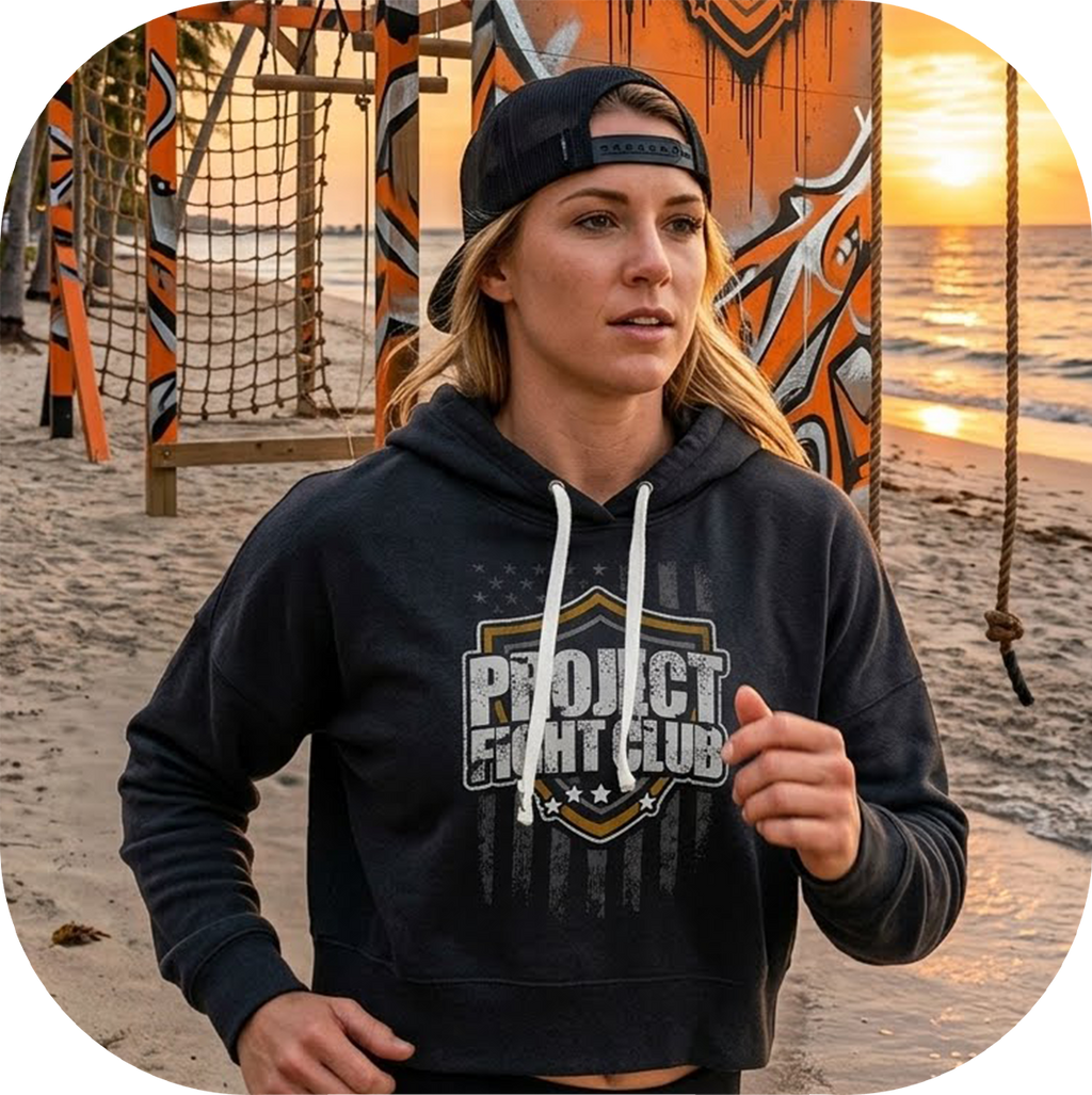 BLACK TRI-BLEND CROPPED HOODIE #2 - PROTECT ANIMALS & WILDLIFE