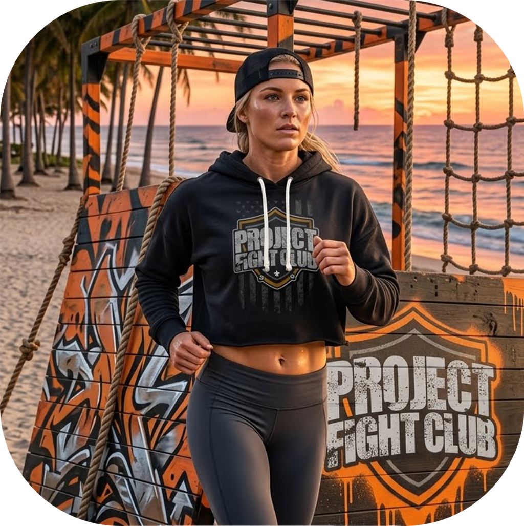 BLACK TRI-BLEND CROPPED HOODIE #2 - PROTECT ANIMALS & WILDLIFE