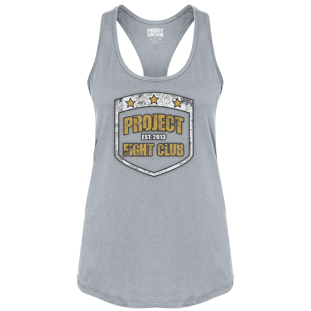WOMENS SILVER RACERBACK TANK - PROTECT ANIMALS & WILDLIFE