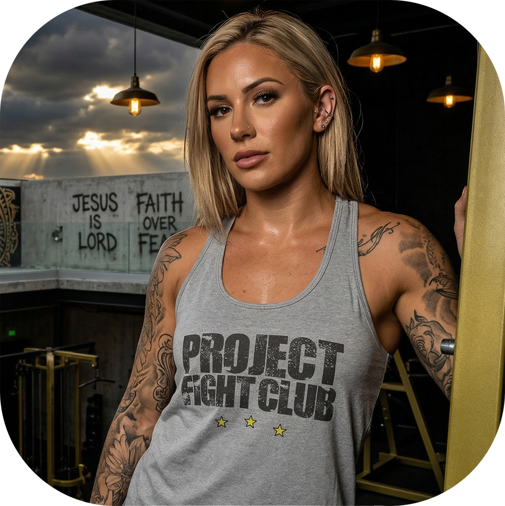 WOMENS SILVER RACERBACK TANK - SPREAD CHRISTIANITY