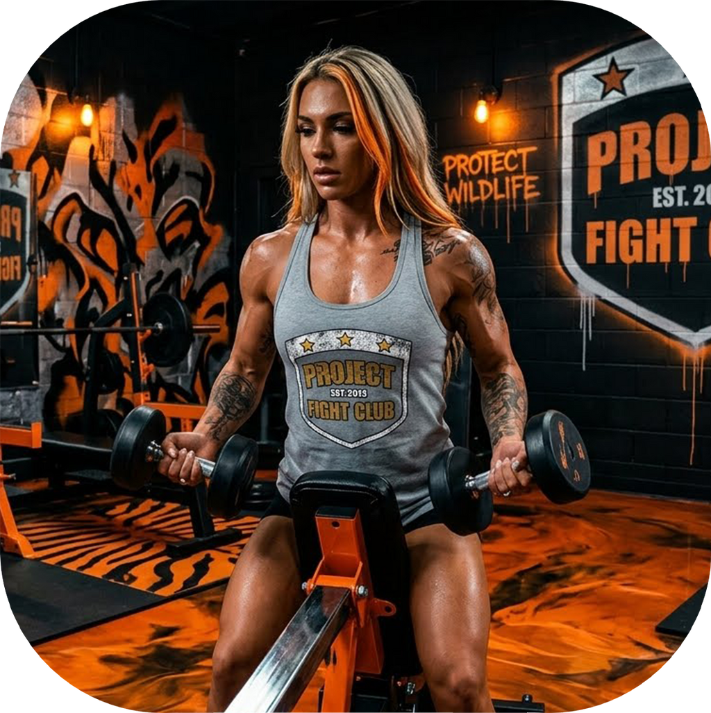 WOMENS SILVER RACERBACK TANK - PROTECT ANIMALS & WILDLIFE