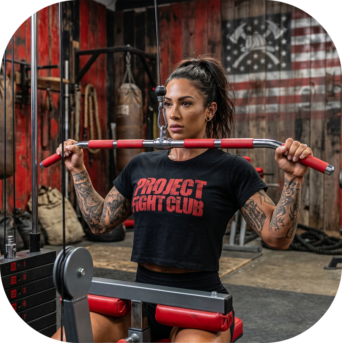 WOMENS BLACK CROP TEE 2 - HONOR FIREFIGHTERS & EMTs