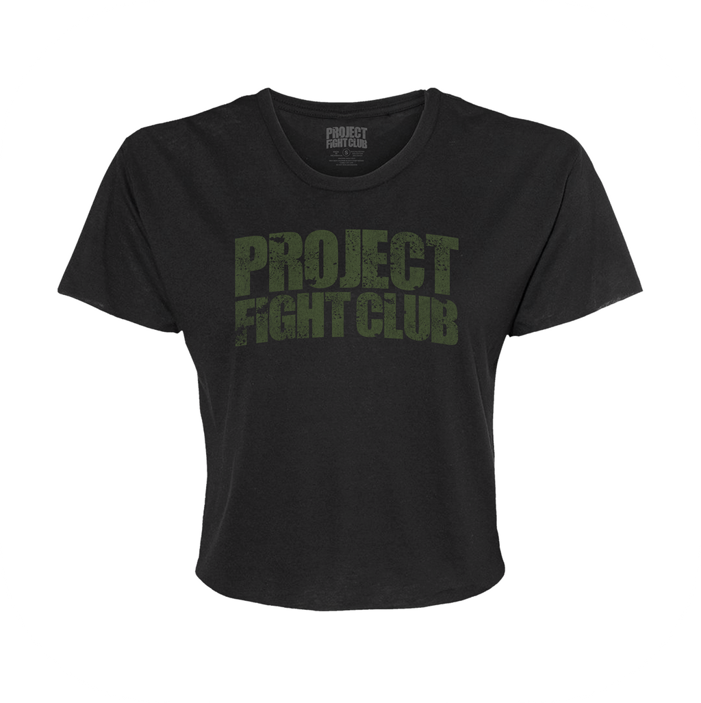 WOMENS BLACK CROPPED TEE 2 - HONOR SOLDIERS & VETERANS