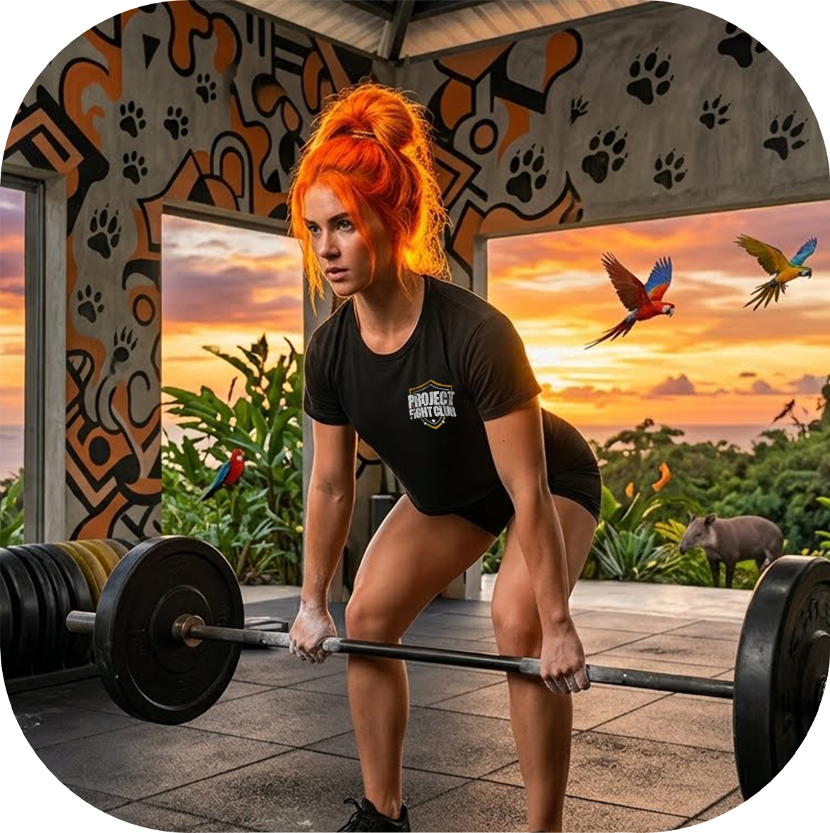 WOMENS BLACK CROPPED TEE #3 - PROTECT ANIMALS & WILDLIFE