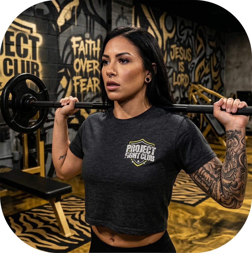 WOMENS GREY CROPPED TEE #3 - SPREAD CHRISTIANITY