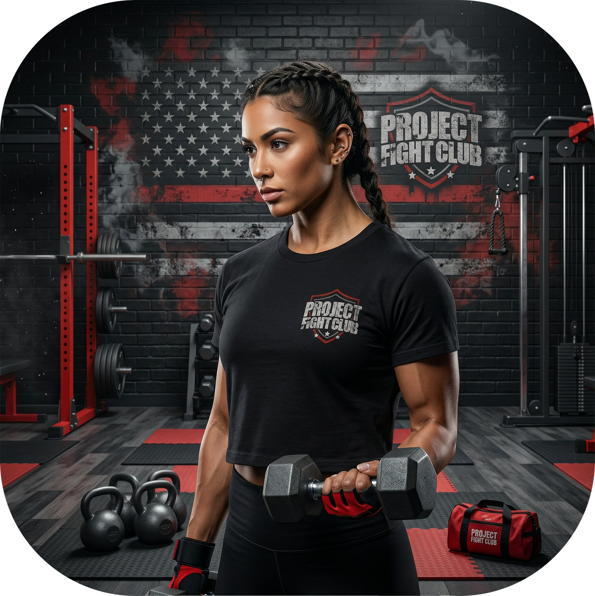 WOMENS BLACK CROPPED TEE 3 - HONOR FIREFIGHTERS & EMTs