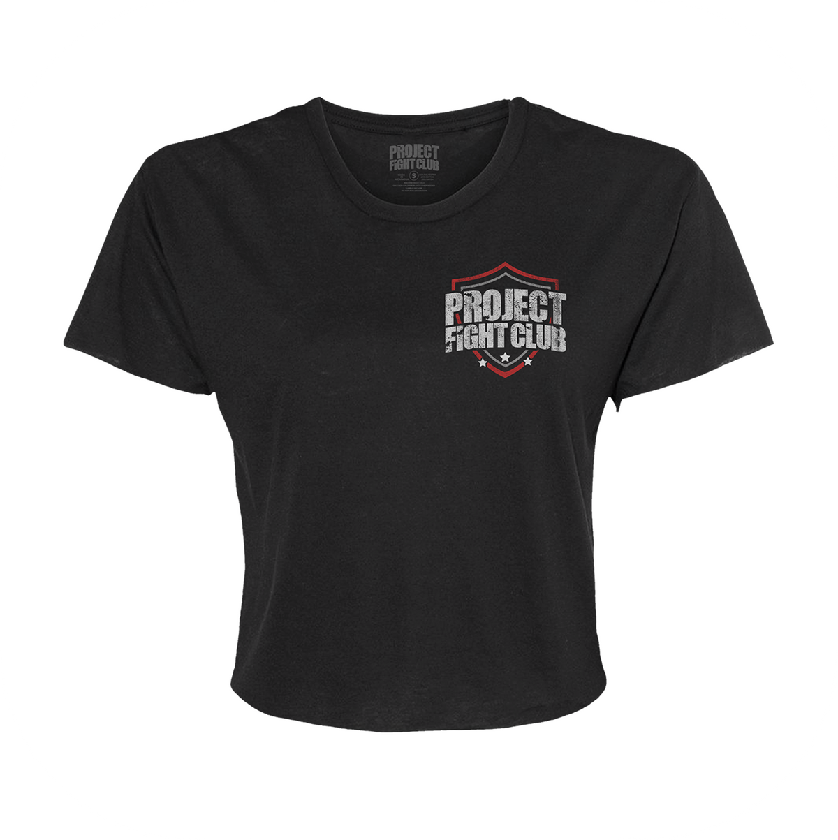 WOMENS BLACK CROPPED TEE 3 - HONOR FIREFIGHTERS & EMTs