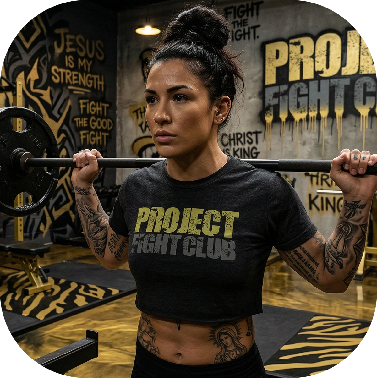 WOMENS BLACK CROPPED TEE - SPREAD CHRISTIANITY