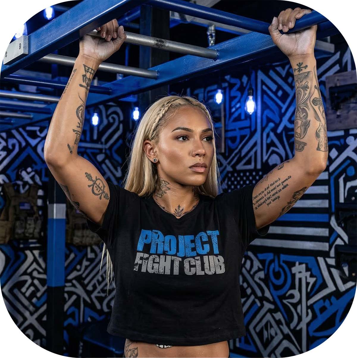 WOMENS BLACK CROPPED TEE - SUPPORT POLICE