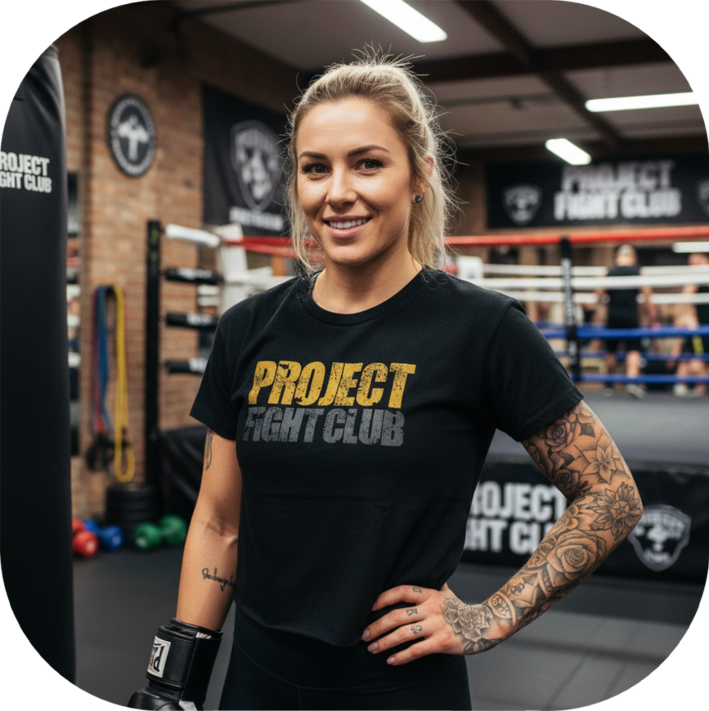 WOMENS BLACK CROPPED TEE - PROTECT ANIMALS