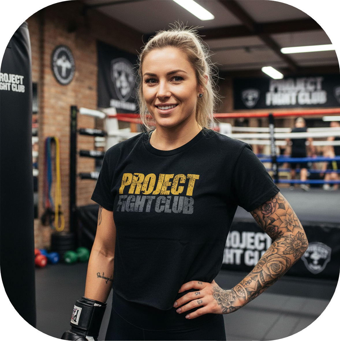 WOMENS BLACK CROPPED TEE - PROTECT ANIMALS