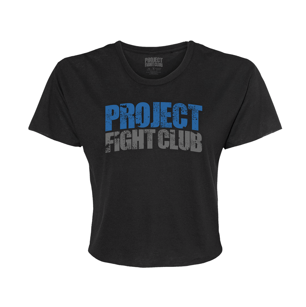 WOMENS BLACK CROPPED TEE - SUPPORT POLICE