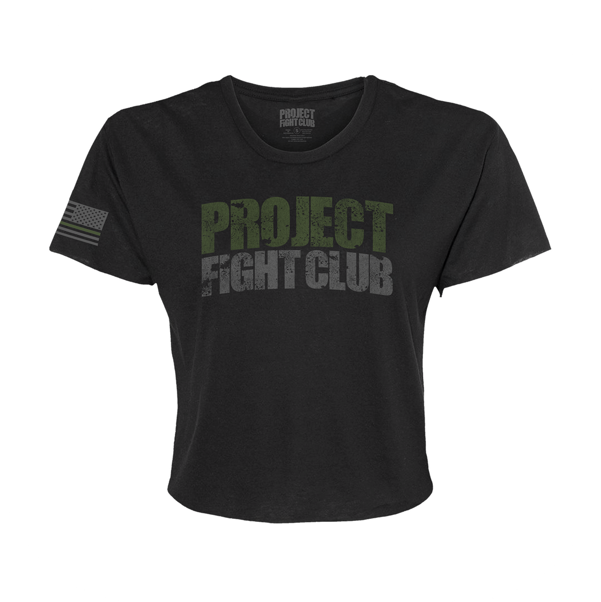 WOMENS BLACK CROPPED TEE - HONOR SOLDIERS & VETERANS
