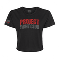 WOMENS BLACK CROPPED TEE - HONOR FIREFIGHTERS & EMTs