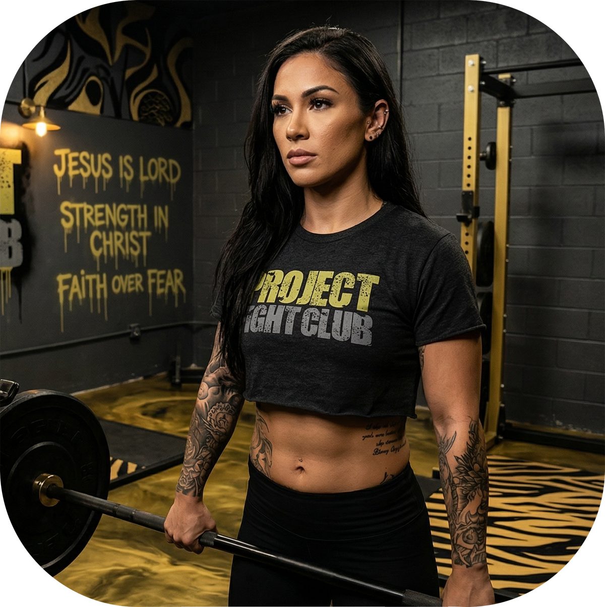 WOMENS BLACK CROPPED TEE - SPREAD CHRISTIANITY