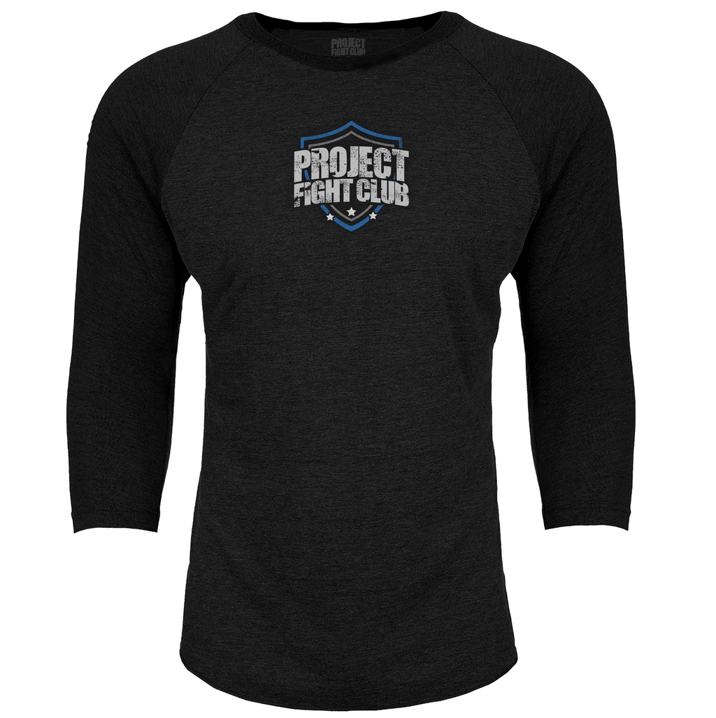 BLACK BASEBALL TEE - SUPPORT POLICE