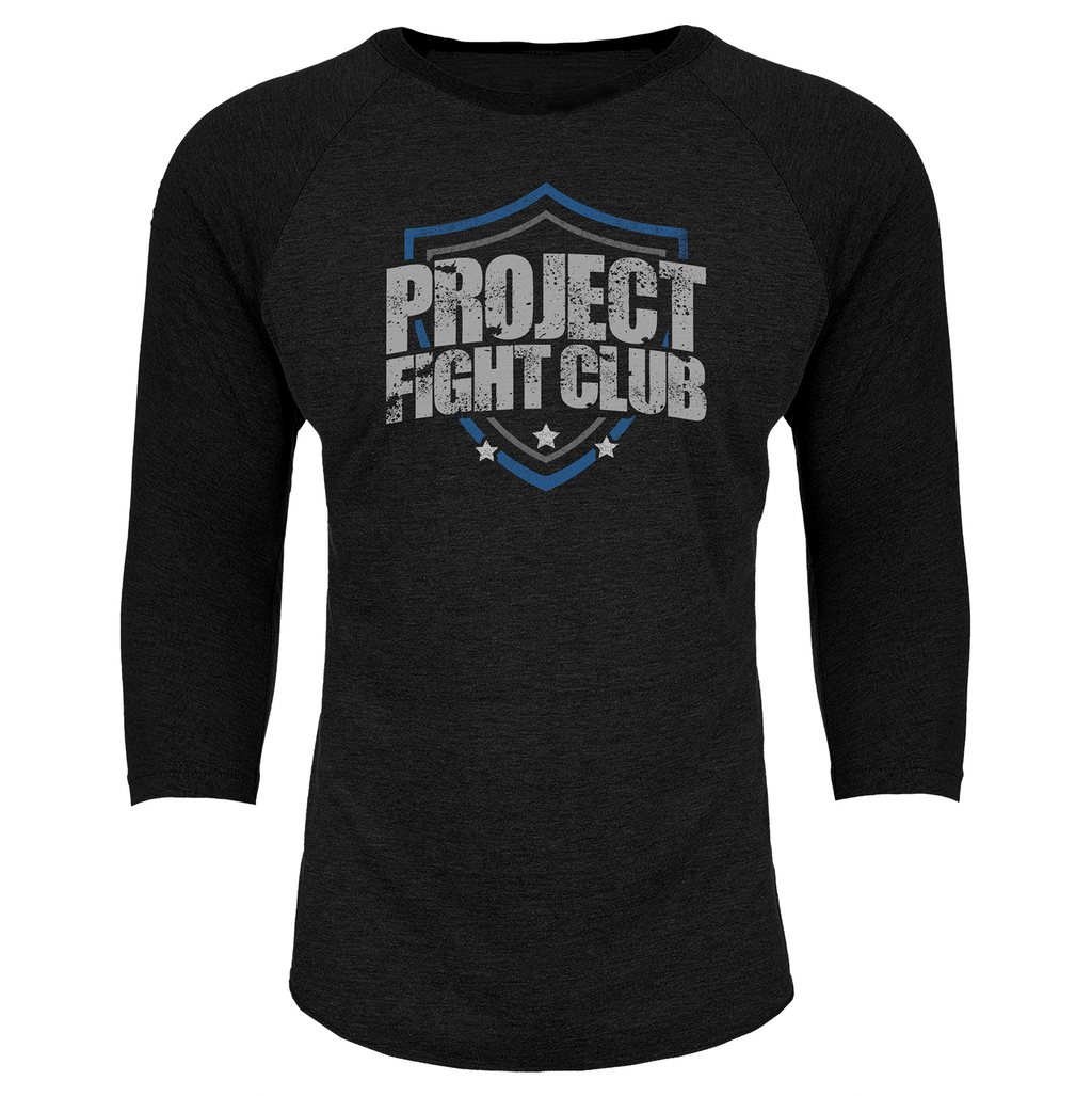 BLACK BASEBALL TEE #2 - SUPPORT POLICE