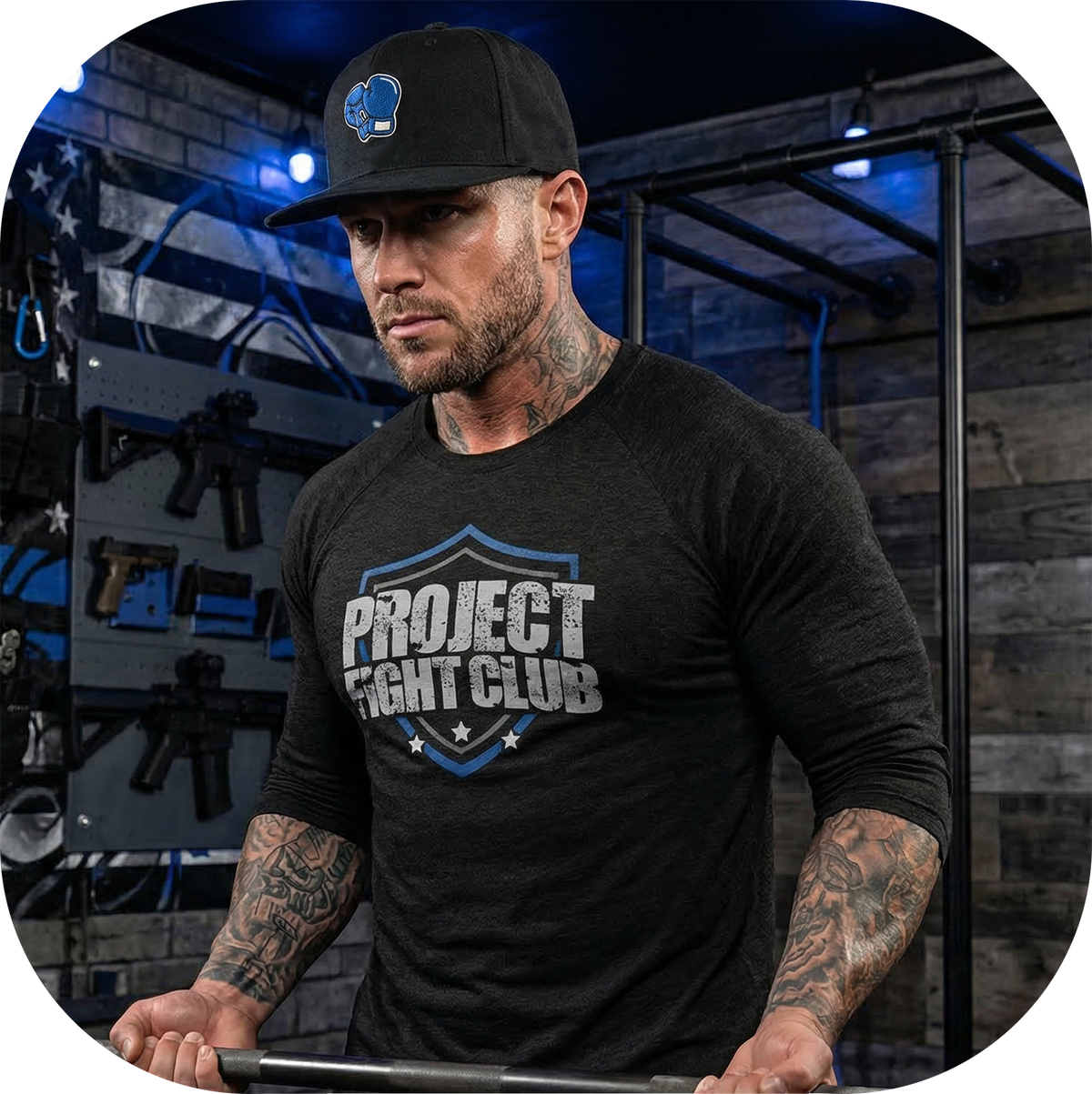 BLACK BASEBALL TEE #2 - SUPPORT POLICE
