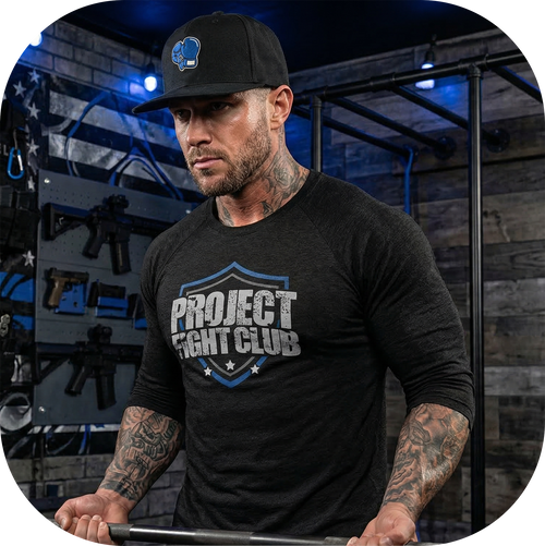 BLACK BASEBALL TEE #2 - SUPPORT POLICE