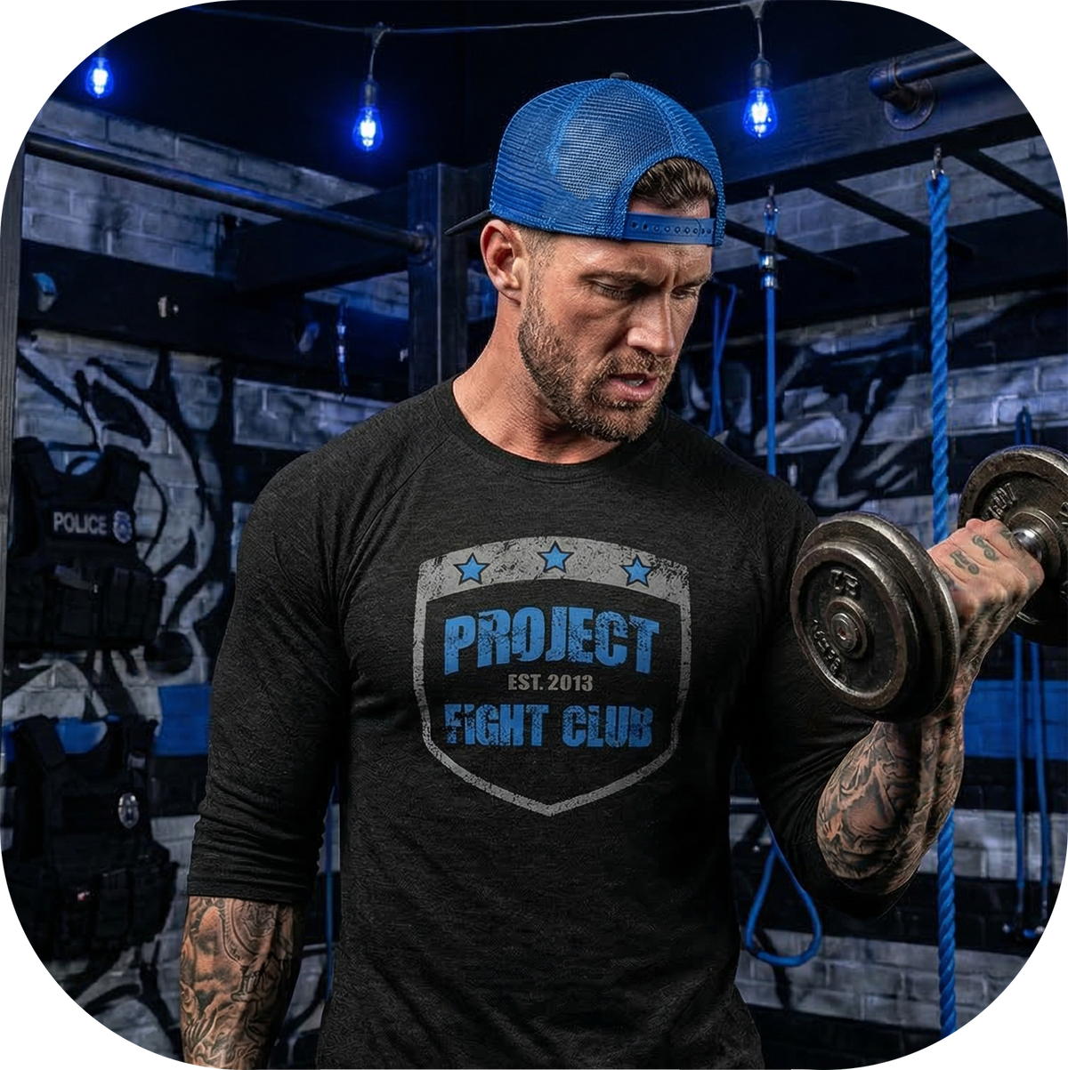 BLACK BASEBALL TEE #3 - SUPPORT POLICE