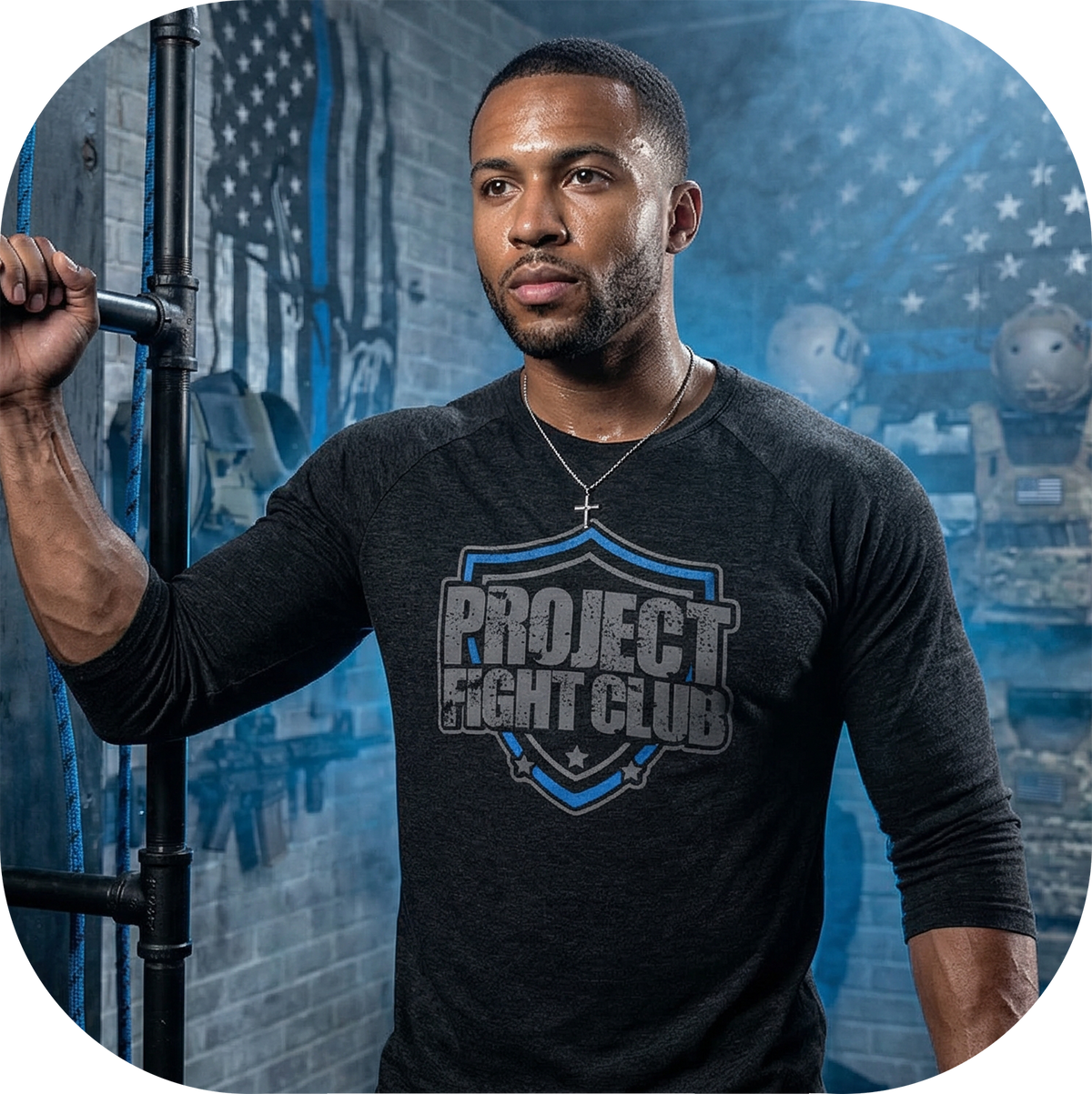 BLACK BASEBALL TEE #5 - SUPPORT POLICE