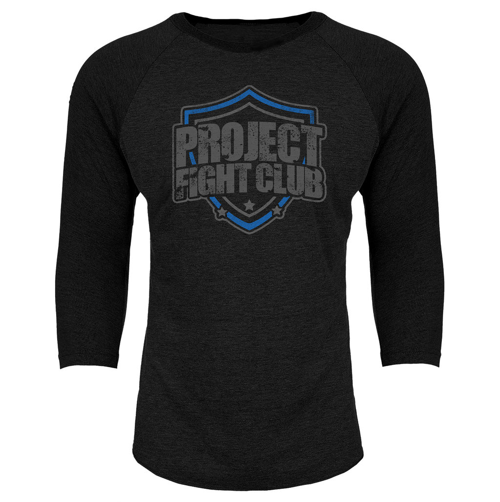 BLACK BASEBALL TEE #5 - SUPPORT POLICE