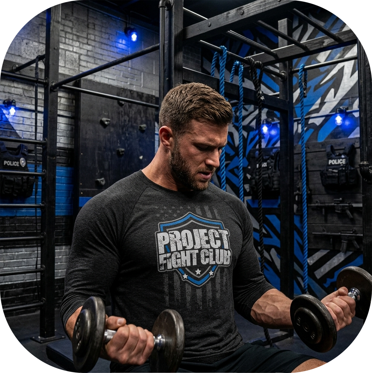 BLACK BASEBALL TEE #6 - SUPPORT POLICE