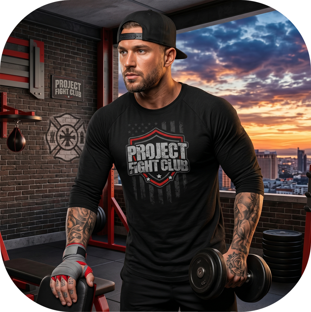 BLACK BASEBALL TEE #6 - HONOR FIREFIGHTERS & EMTs