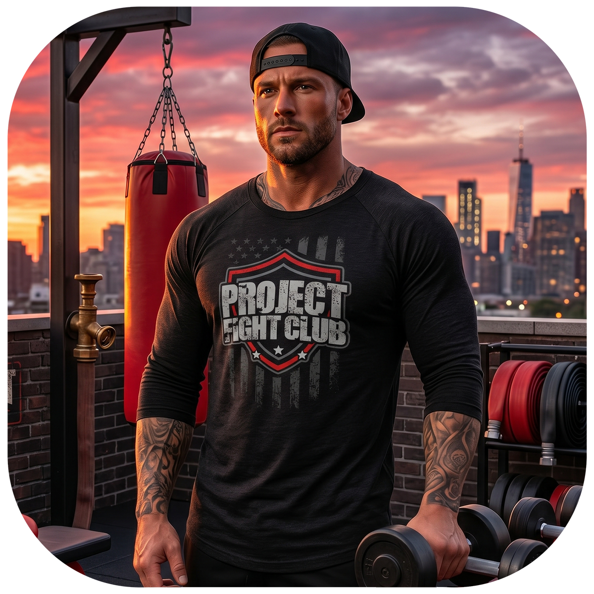BLACK BASEBALL TEE #6 - HONOR FIREFIGHTERS & EMTs