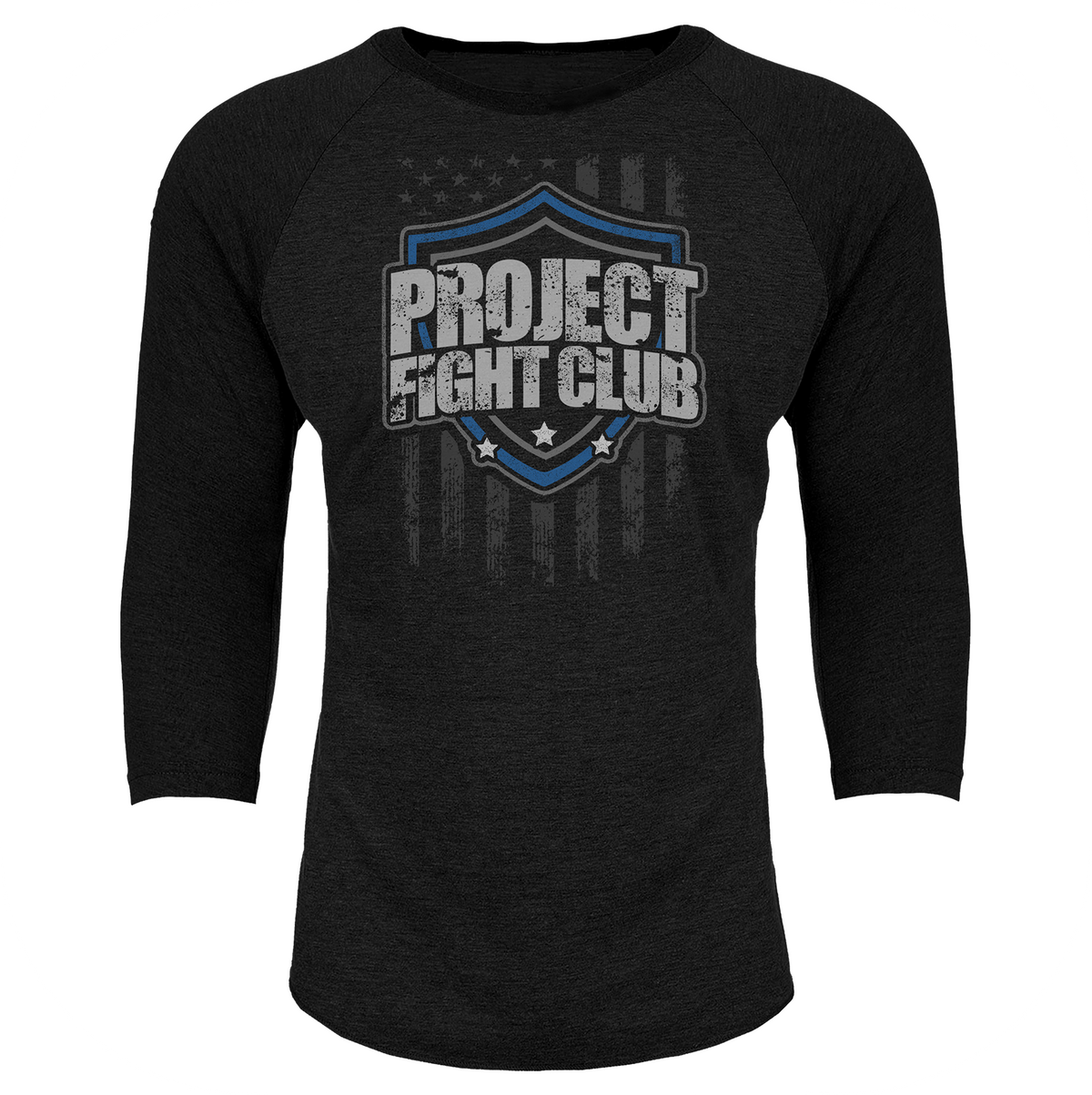 BLACK BASEBALL TEE #6 - SUPPORT POLICE