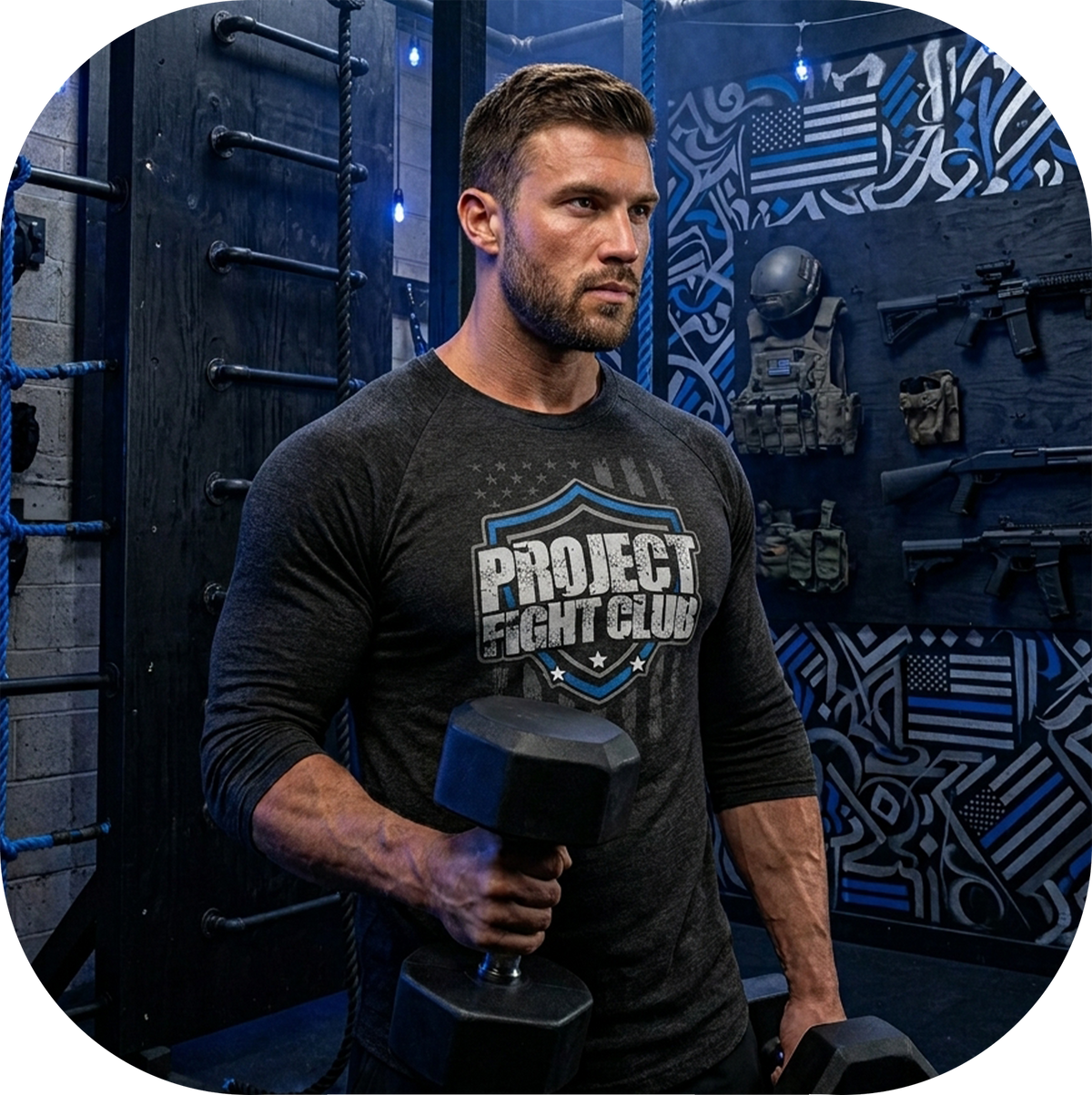 BLACK BASEBALL TEE #6 - SUPPORT POLICE
