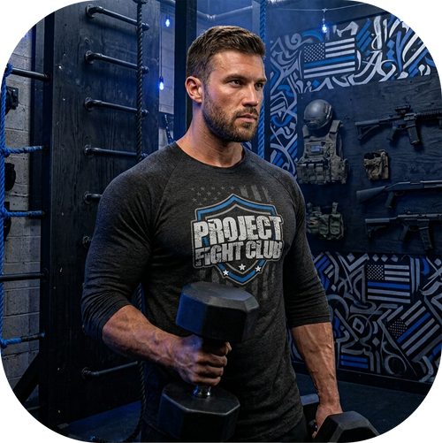 BLACK BASEBALL TEE #6 - SUPPORT POLICE